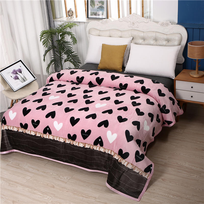 Winter Thickened Flannel Blanket 1.8m Coral Fleece Sheets