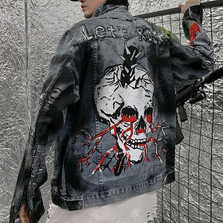 Coat men's European and American street couple jeans