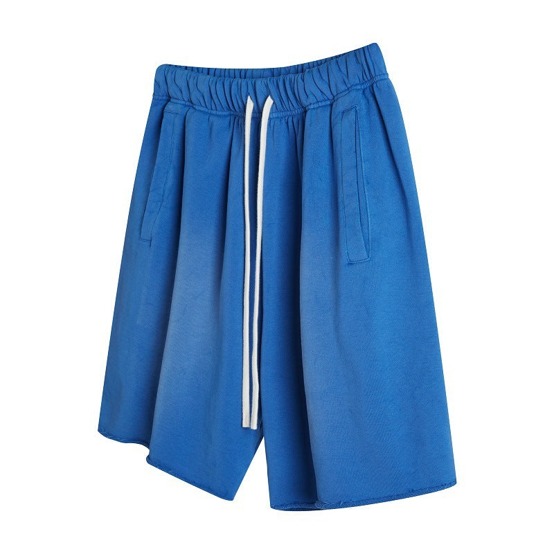 Trendy Drawstring Straight Cropped Pants For Men