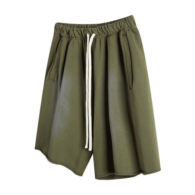Trendy Drawstring Straight Cropped Pants For Men