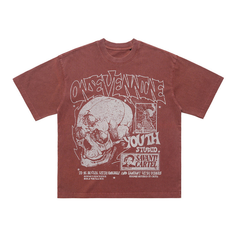 Printed Street Design Loose T-shirt Men