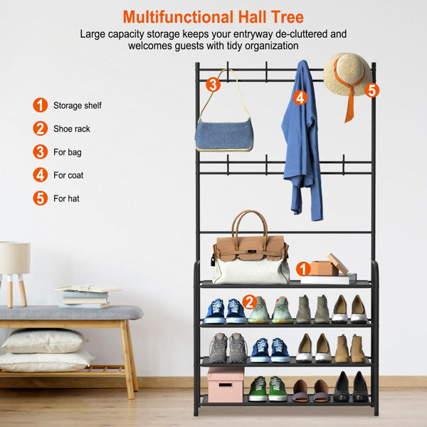 5-tier Shoe Racks, Freestanding Hangers