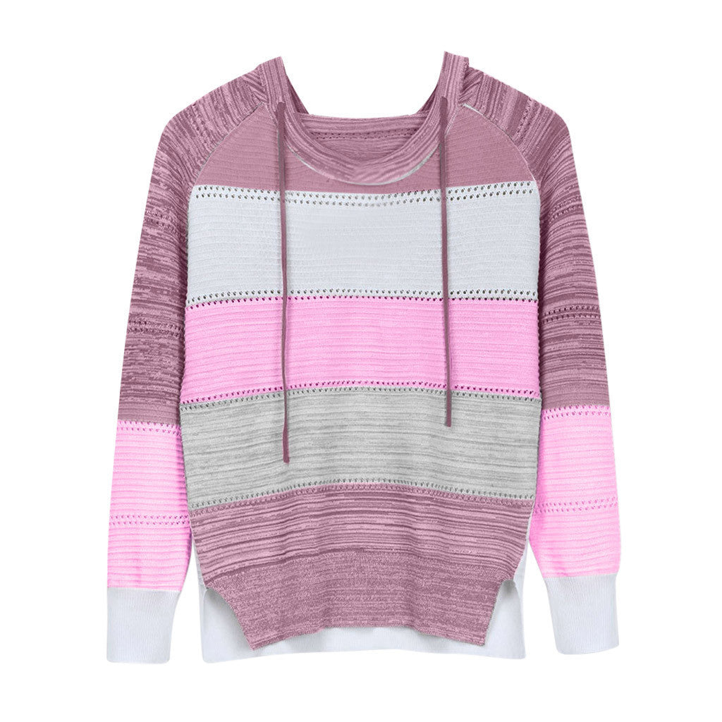 Autumn And Winter Round Neck Long Sleeve Pullover Multicolor Sweater