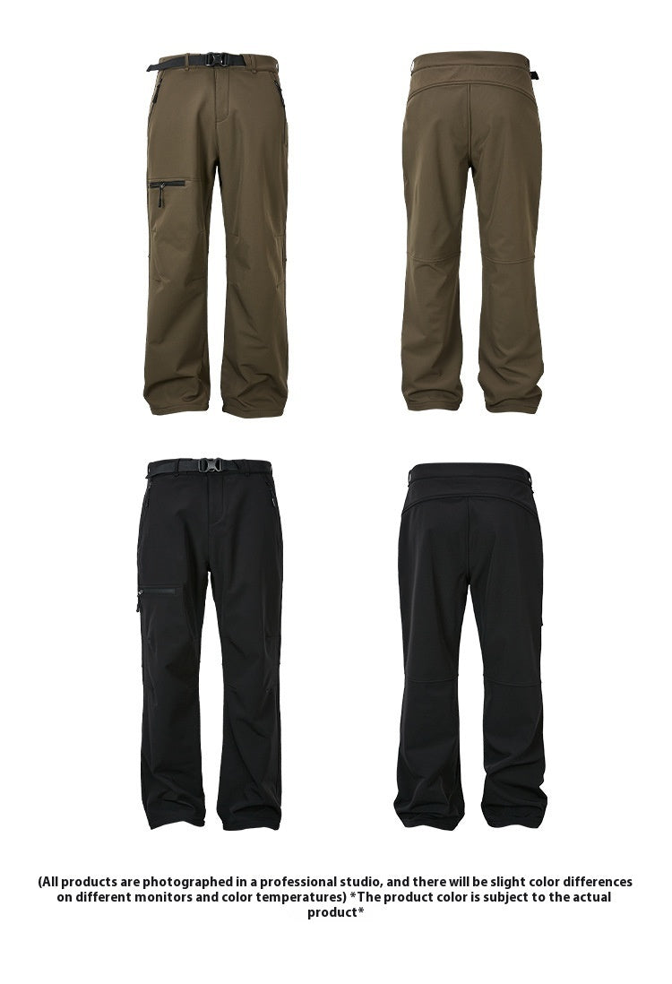 Autumn And Winter Outdoor Fleece-lined Casual Trousers