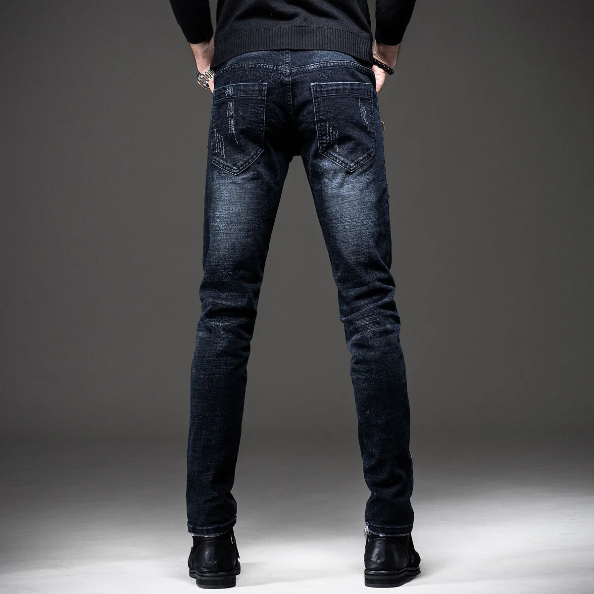 2021 Patch Jeans Men Skinny Casual Cotton Classic Ripped Denim For Men Straight Slim Fit Plus Size Rvaet Rap Harajuku Biker Jean