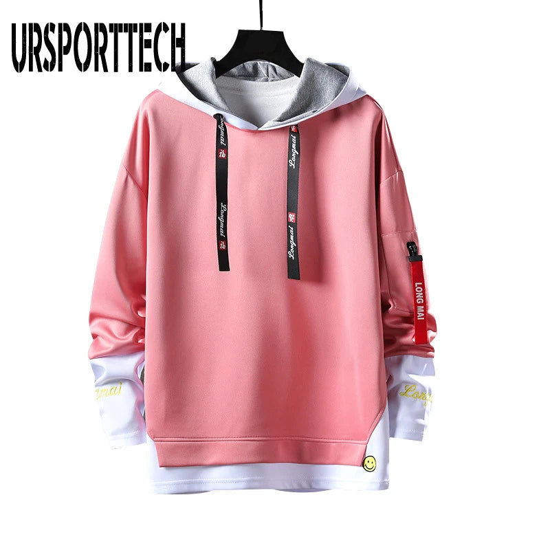 Autumn Men Hoodies Sweatshirts Men Long Sleeve Hip Hop Harajuku Hoodies Pullover black and white hoodies men Japanese Streetwear