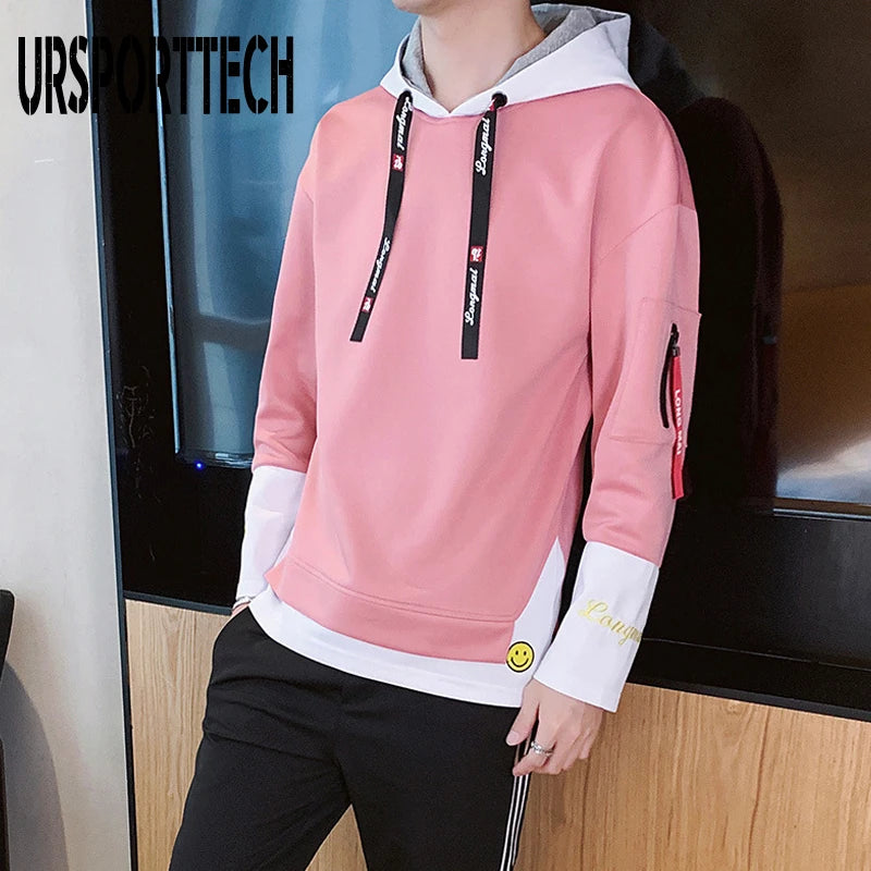 Autumn Men Hoodies Sweatshirts Men Long Sleeve Hip Hop Harajuku Hoodies Pullover black and white hoodies men Japanese Streetwear