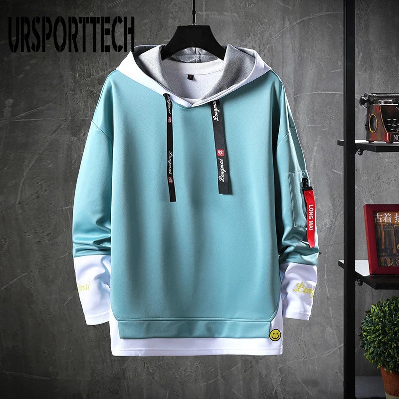 Autumn Men Hoodies Sweatshirts Men Long Sleeve Hip Hop Harajuku Hoodies Pullover black and white hoodies men Japanese Streetwear