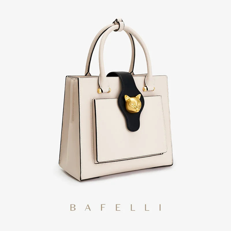 BAFELLI WOMEN'S BAGS NEW 2023 CELEBRITY FASHION CAT HANDBAG CROSSBODY SHOULDER FEMALE LEATHER DESIGNER STYLISH LUXURY PURSE
