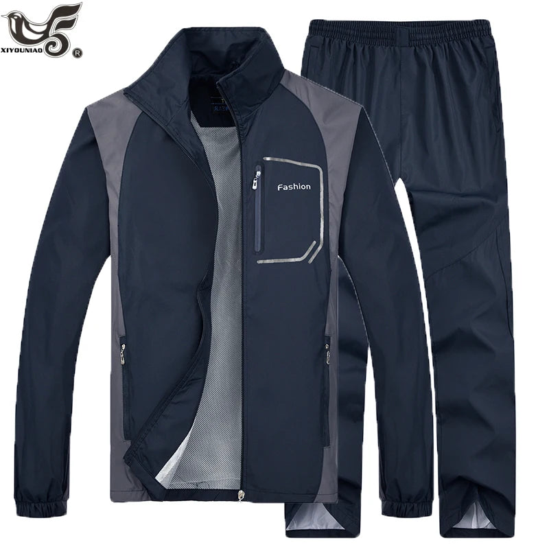 Tracksuit Men Two Piece Clothing Sets Casual Jacket+Pants 2PCS male`s Basketball Track Suit Sportswear Jogging Sweatsuits men