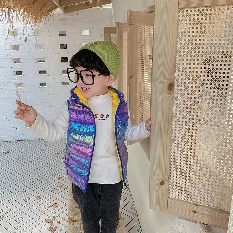 Hooded Child Waistcoat Children Outerwear Kids Jackets Warm Cotton Baby Boys Girls Vest For Spring Autumn 3-14 Years Old