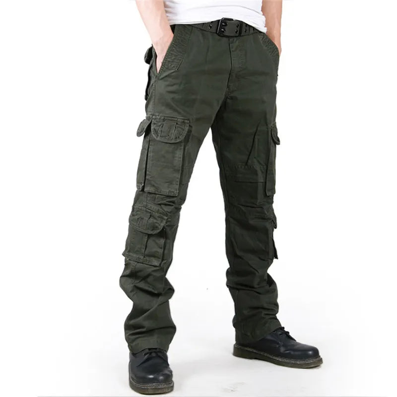 2022 Men's Cargo Pant Baggy Casual Men Tactical Pant Multi Pocket Military Overall Male Outdoors Long Trouser Army Camouflage