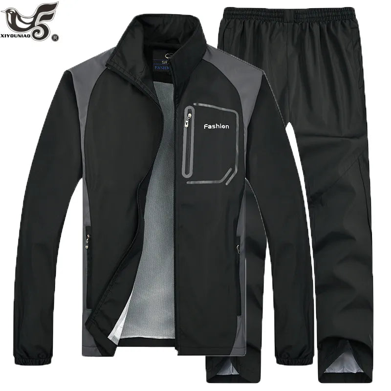 Tracksuit Men Two Piece Clothing Sets Casual Jacket+Pants 2PCS male`s Basketball Track Suit Sportswear Jogging Sweatsuits men