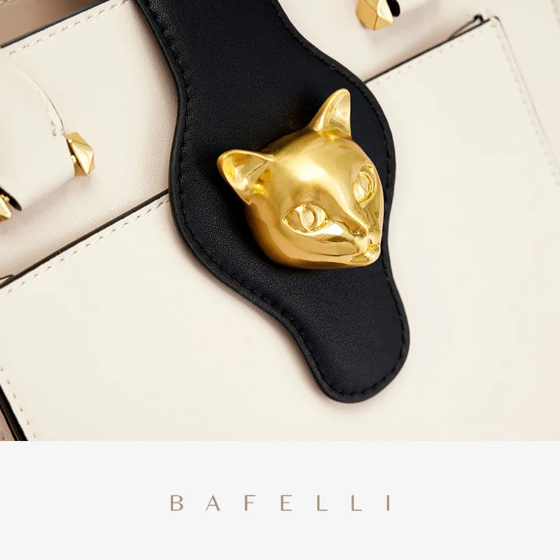BAFELLI WOMEN'S BAGS NEW 2023 CELEBRITY FASHION CAT HANDBAG CROSSBODY SHOULDER FEMALE LEATHER DESIGNER STYLISH LUXURY PURSE