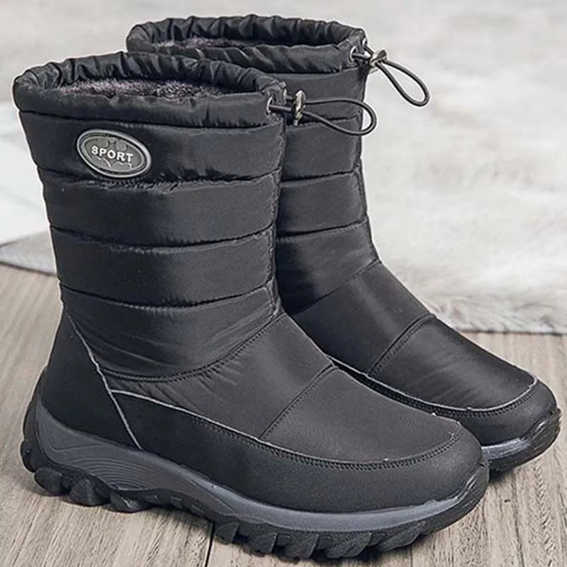 2020 Women's Shoes Waterproof Winter Boots Women Keep Warm Female Elastic Band Platform Boots Fashion Ladies Women's Warm Shoes