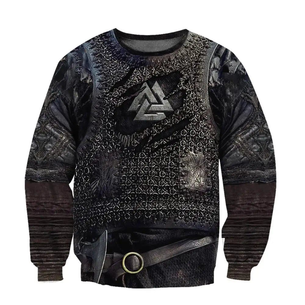 Armor Tattoo Valknut 3D Printed Men hoodies Harajuku Fashion Sweatshirt Cosplay costume Unisex Casual jacket Zip Hoodie WJ003