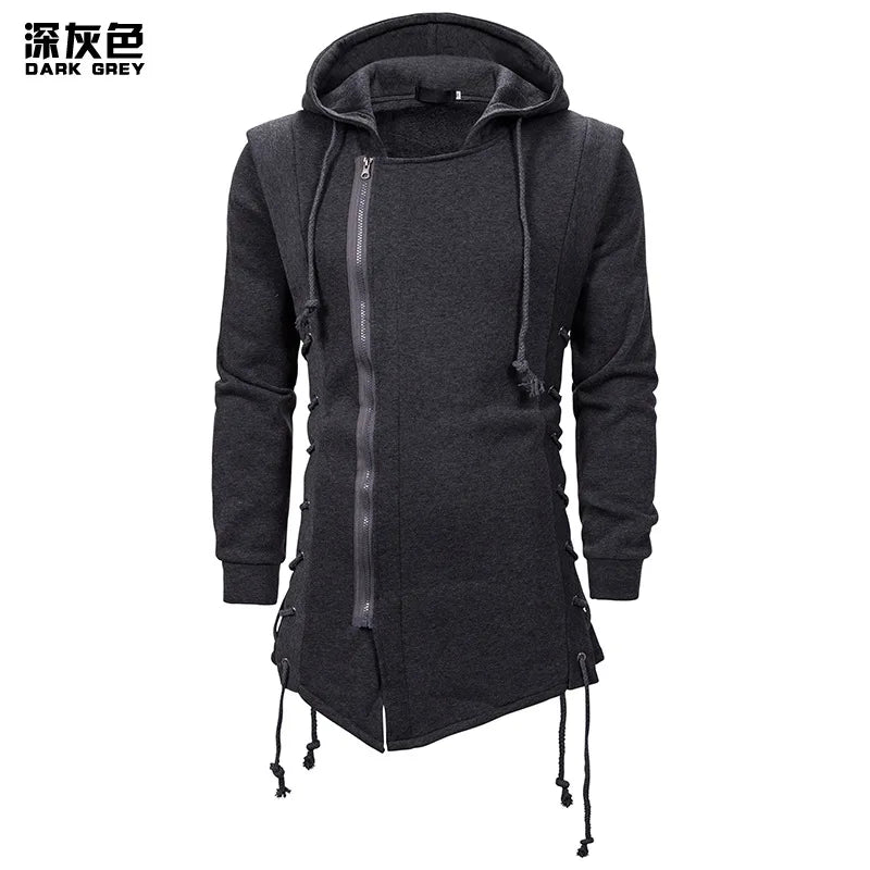 New Men Hoodies Sweatshirts Casual Solid Long Sleeve Sweatshirt Dark Hooded Loose Jacket Coats Jojo Bizarre Adventure