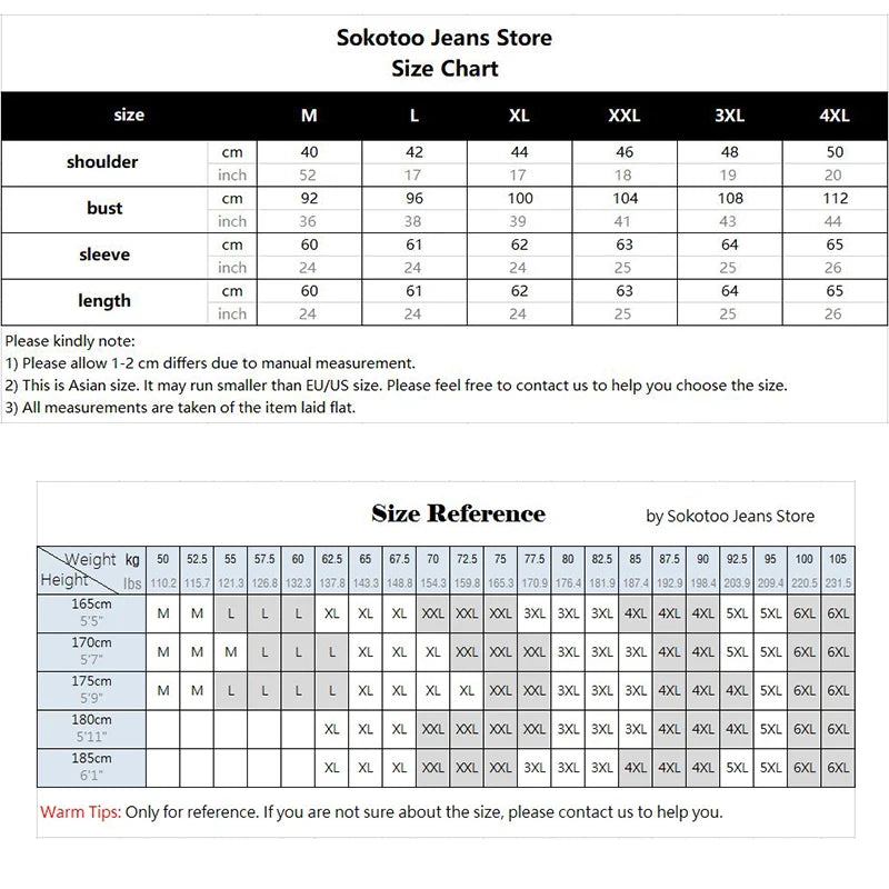 Sokotoo Men's slim full sleeve all match denim jean jacket Casual black white fancy colored coat Outerwear