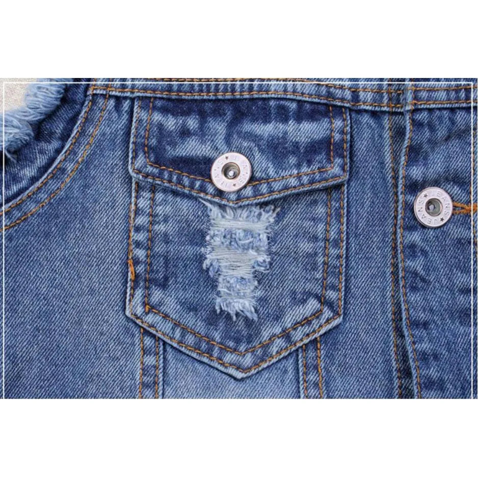 Children clothes kids denim cotton spring autumn vest boys waistcoat child casual all-match vest boys tops baby boys jacket 4-13
