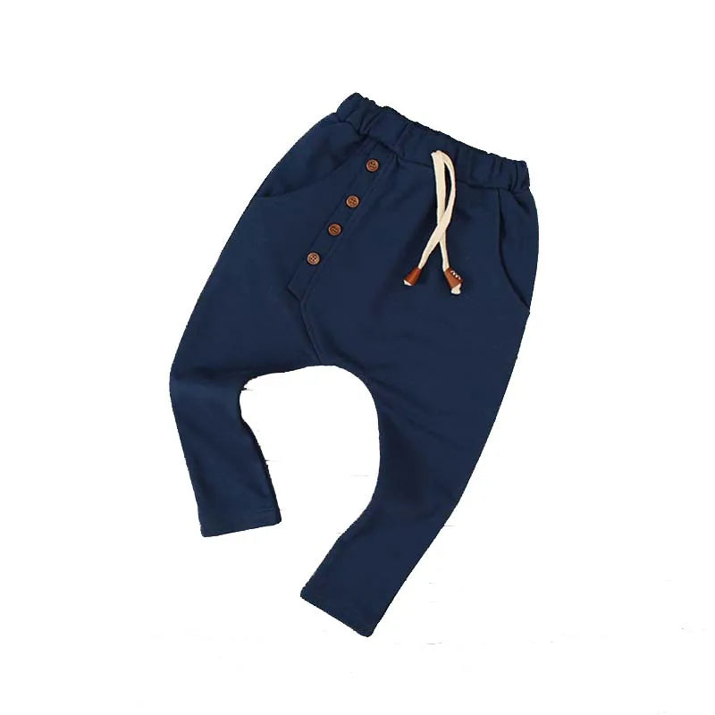 Boy Pants Kids Autumn Spring Clothes Children Trousers for Baby Boys Harem Pants solid four buttons fashion