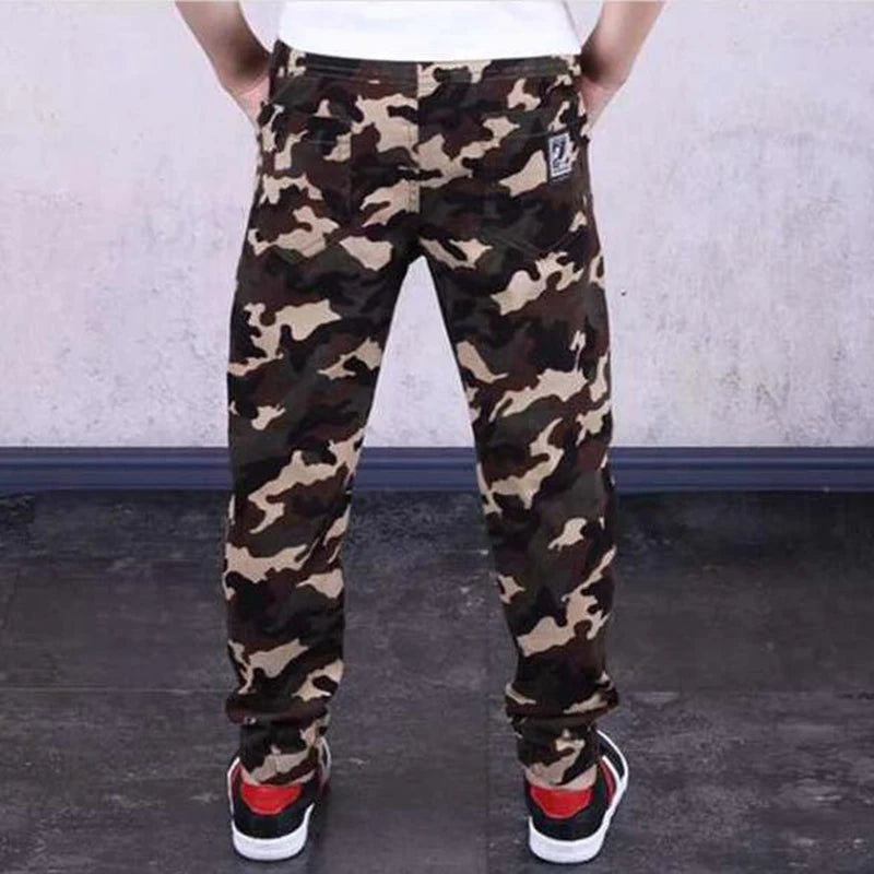 Camouflage Boys Trousers Boys Pants Casual Cotton Print Mid Elastic Waist Harem Kids Pants Boy Children Pants Blue Green Army
