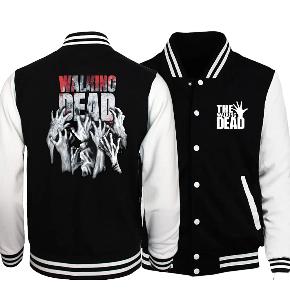 The Walking Dead prinitng baseball uniform 2017 spring autumn new fashion funny clothing brand streetwear casual hoodies man