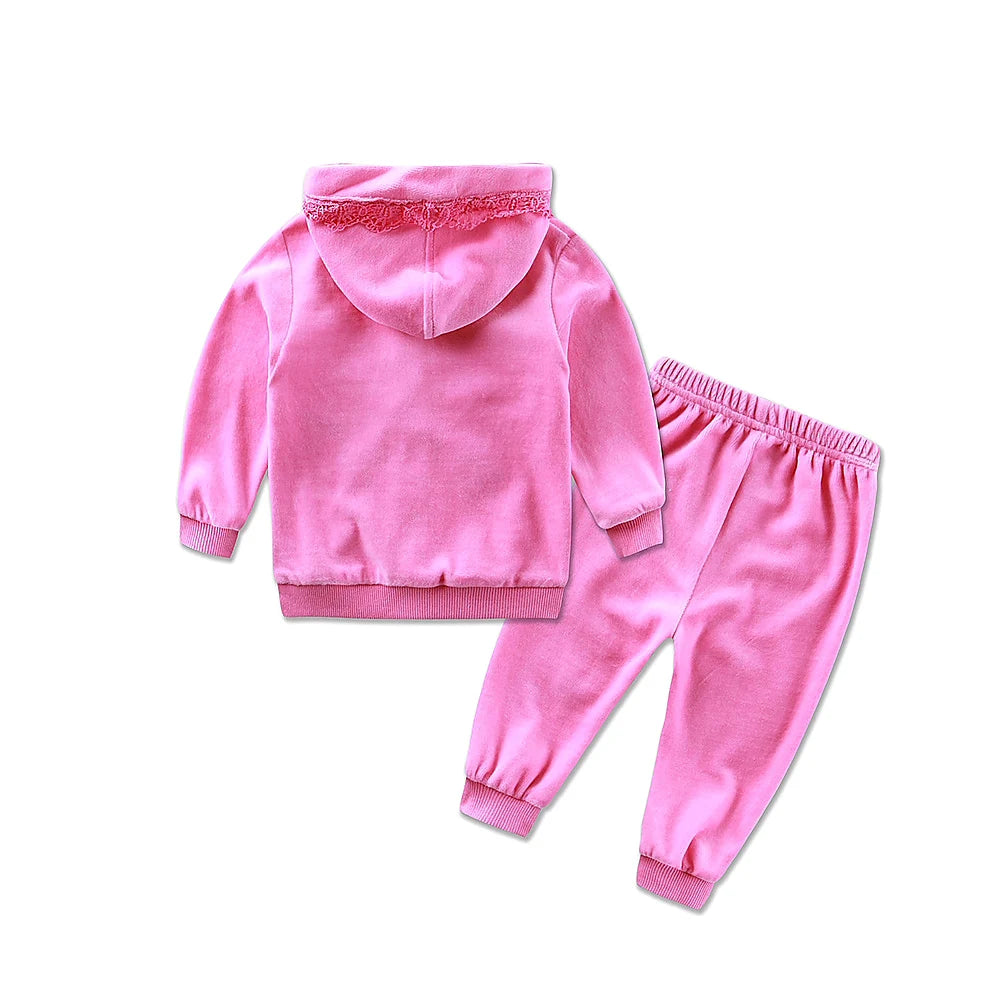 2023 New arrival velvet summer baby girl spring child set casual children's clothing two pieces set children girls twinset