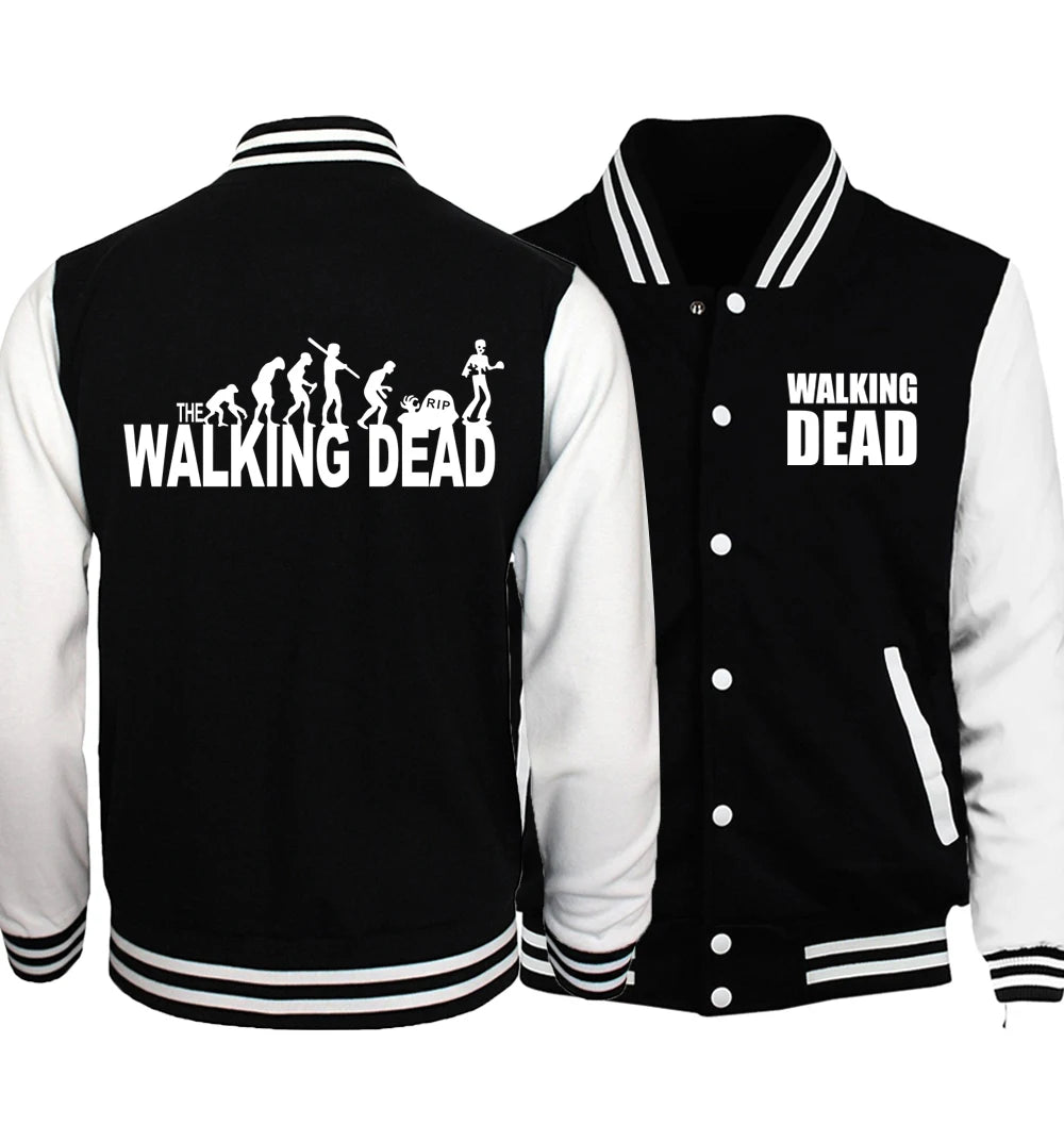 The Walking Dead prinitng baseball uniform 2017 spring autumn new fashion funny clothing brand streetwear casual hoodies man