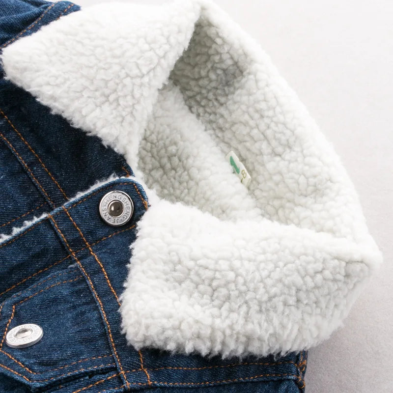 Dimusi Winter denim Jacket boys Jeans Jackets Retro Plus Thick Velvet Denim Jacket kids Tactical warm Windbreaker Jeans Coats
