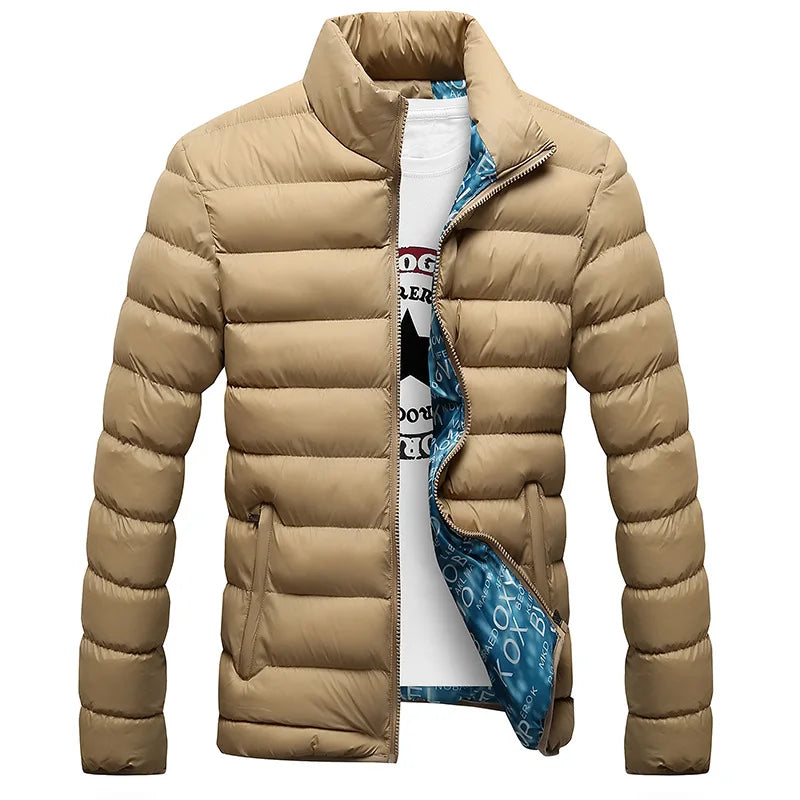 Winter Jacket Men 2023 New Cotton Padded Thick Jackets Parka Slim Fit Long Sleeve Quilted Outerwear Clothing Warm Coats