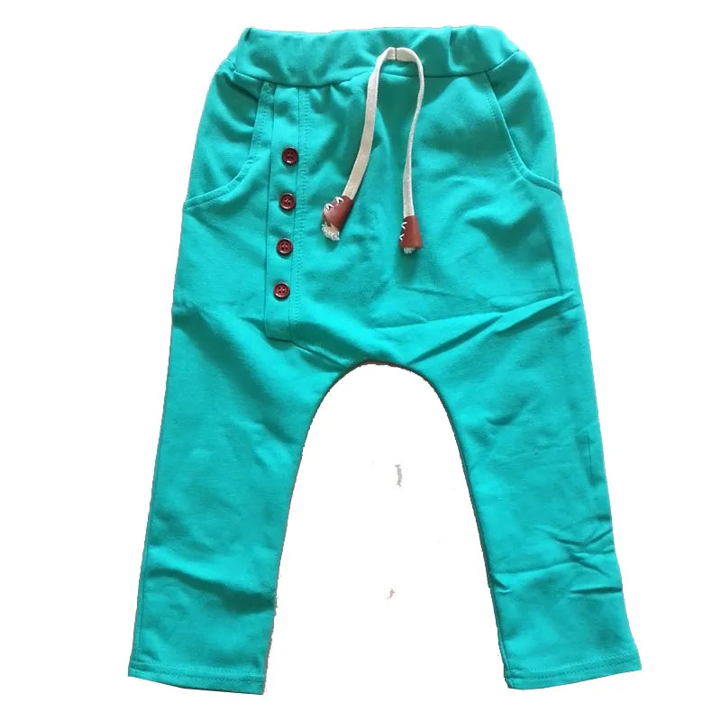 Boy Pants Kids Autumn Spring Clothes Children Trousers for Baby Boys Harem Pants solid four buttons fashion