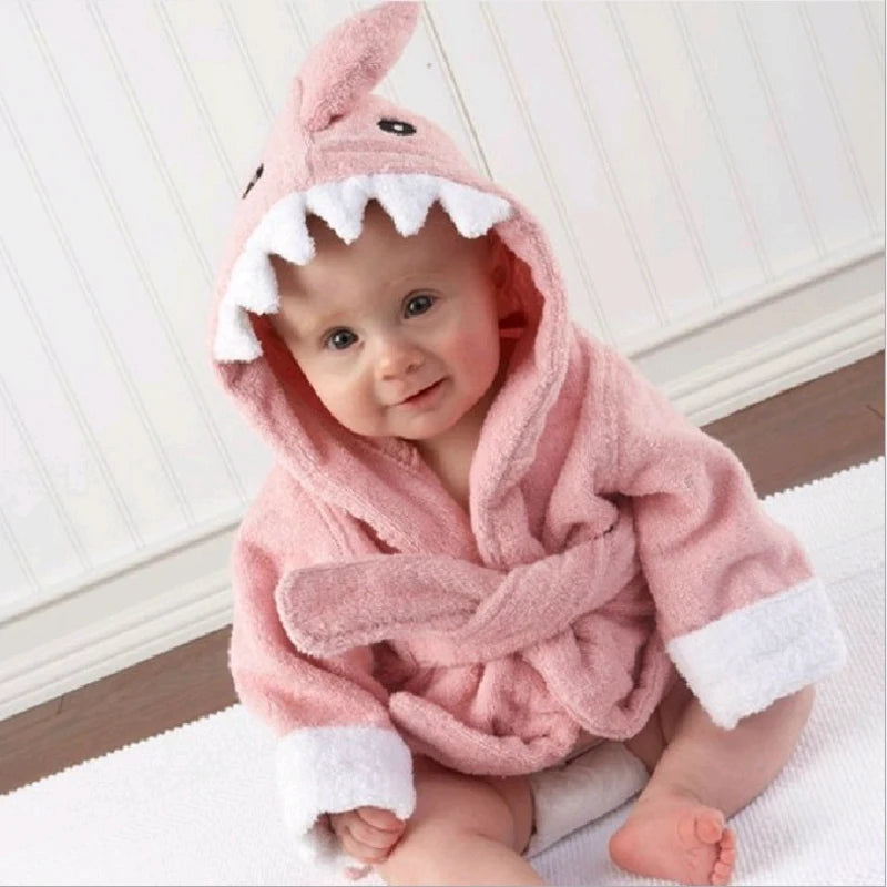 2-6 year Baby Robe Cartoon Hoodies Girl Boys Sleepwear Good Quality Bath Towels Kids Soft Bathrobe Pajamas Children's Clothing