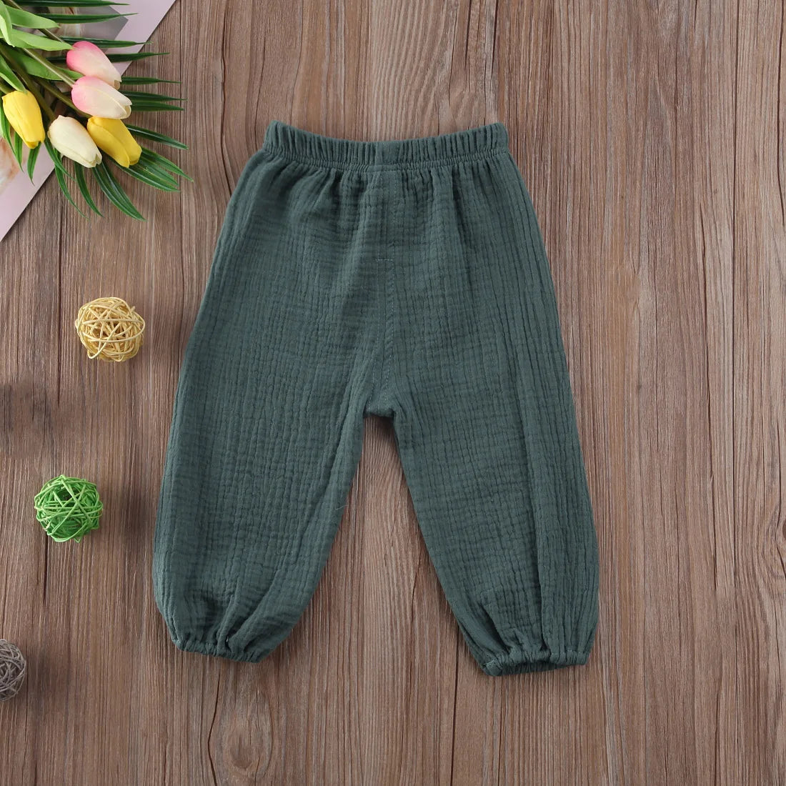 4 Colors Baby Kids Girl Boy Bottoms Wrinkled Pantalettes Pants Babies Loose Long pant Clothing