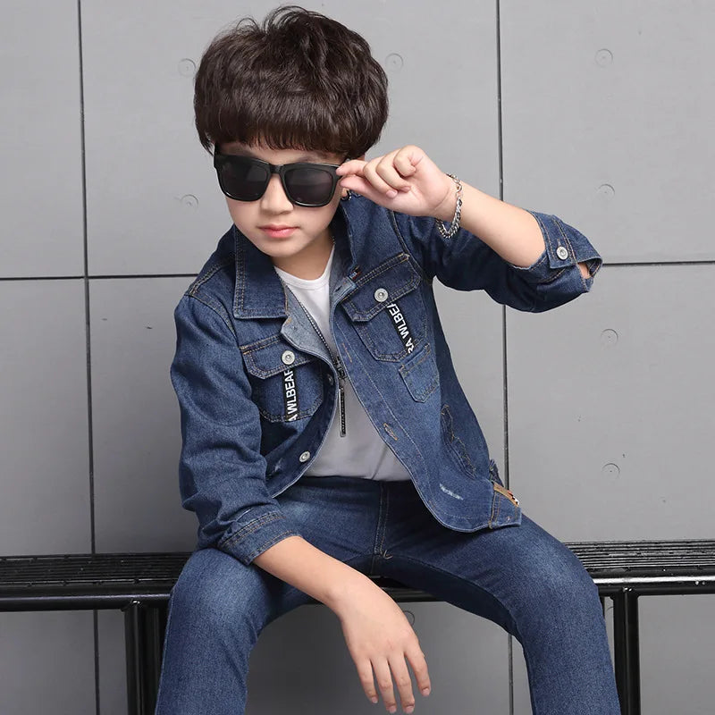 Children's Clothing Boy Spring Suit 2023 New Korean Children's Denim Suit Two Sets Of Autumn Children Clothes