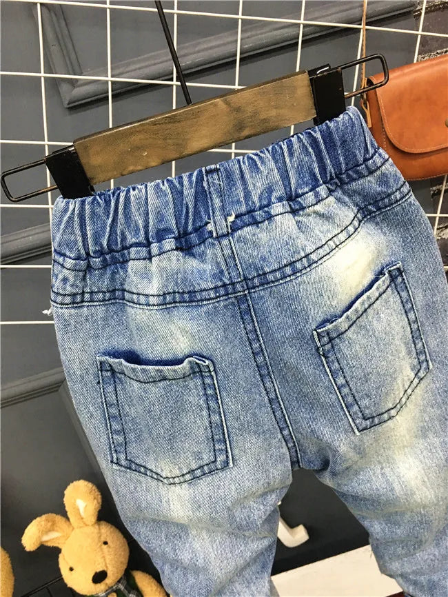 Baby Boys Girls Jeans Pants New 2019 Children Trousers 1-7Yrs Boys Girls Jeans Boys Casual Pants Cartoon Cat Jeans For Kids