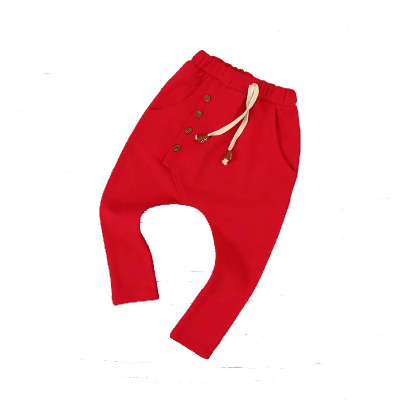 Boy Pants Kids Autumn Spring Clothes Children Trousers for Baby Boys Harem Pants solid four buttons fashion