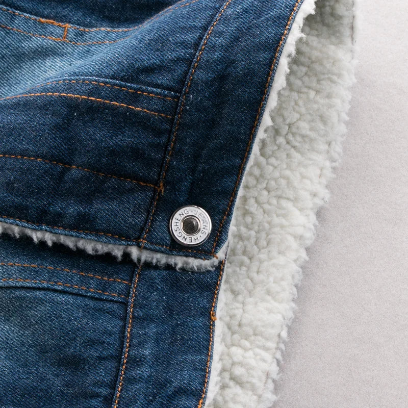 Dimusi Winter denim Jacket boys Jeans Jackets Retro Plus Thick Velvet Denim Jacket kids Tactical warm Windbreaker Jeans Coats