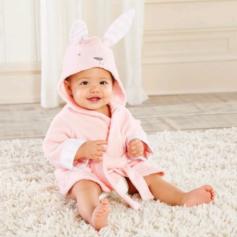2-6 year Baby Robe Cartoon Hoodies Girl Boys Sleepwear Good Quality Bath Towels Kids Soft Bathrobe Pajamas Children's Clothing