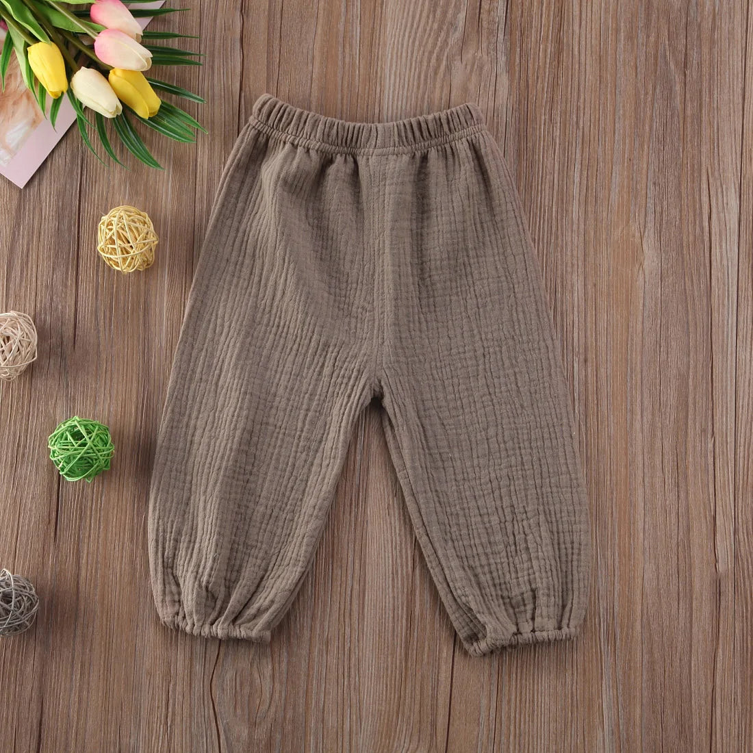 4 Colors Baby Kids Girl Boy Bottoms Wrinkled Pantalettes Pants Babies Loose Long pant Clothing