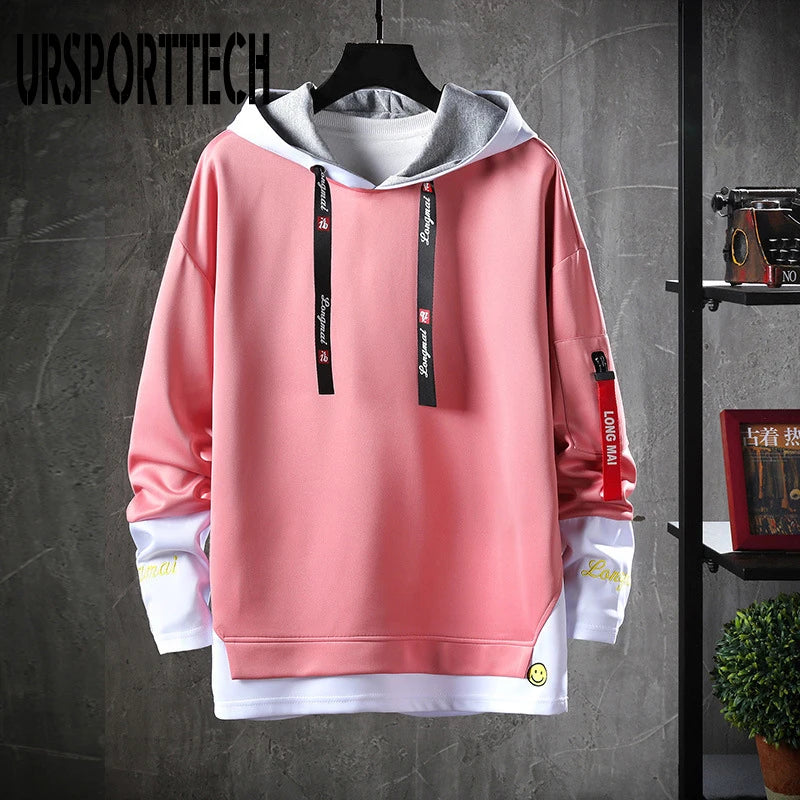 Autumn Men Hoodies Sweatshirts Men Long Sleeve Hip Hop Harajuku Hoodies Pullover black and white hoodies men Japanese Streetwear