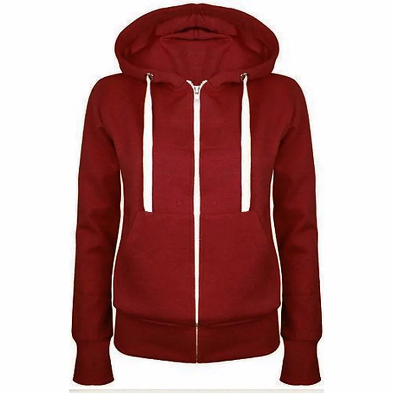 2023 Fashion Trend Zipper Hooded Long-sleeved Plus Cashmere Sweater Coat