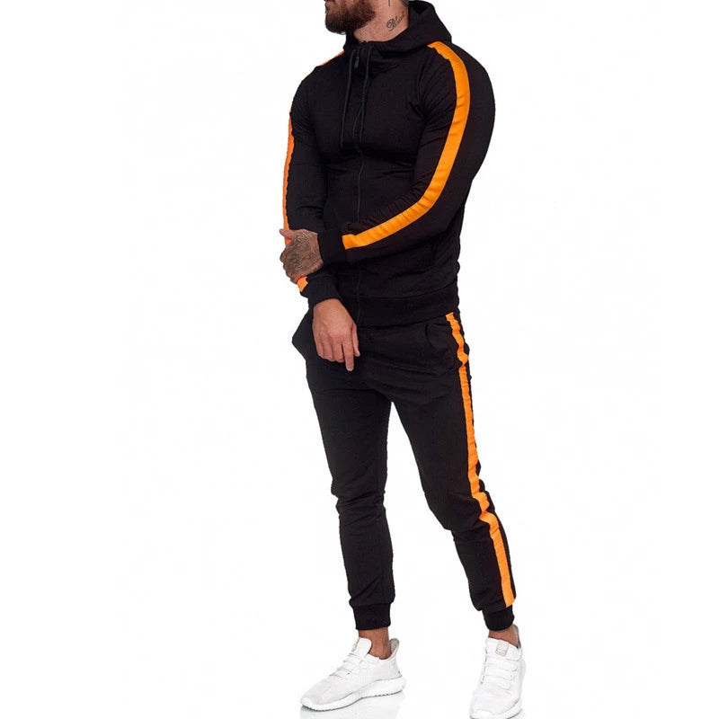 Autumn Running tracksuit men Sweatshirt Sports Set Gym Clothes Men Sport Suit men hoodie Suit Men's hoodie+pants Sets 2 pieces
