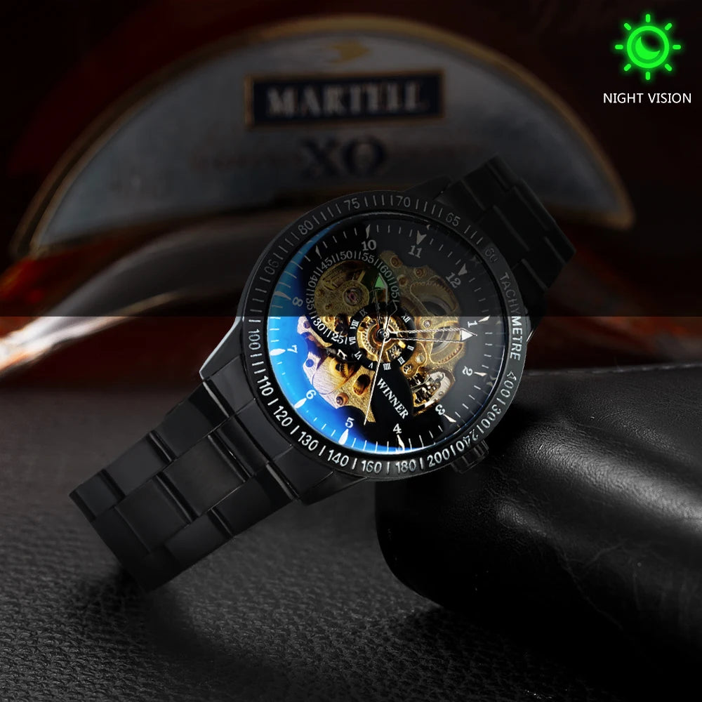 2021 New Winner Luxury Sport Clock Automatic Watch Skeleton Watches Military Men Mechanical Wristwatches Relogio Montre Brand