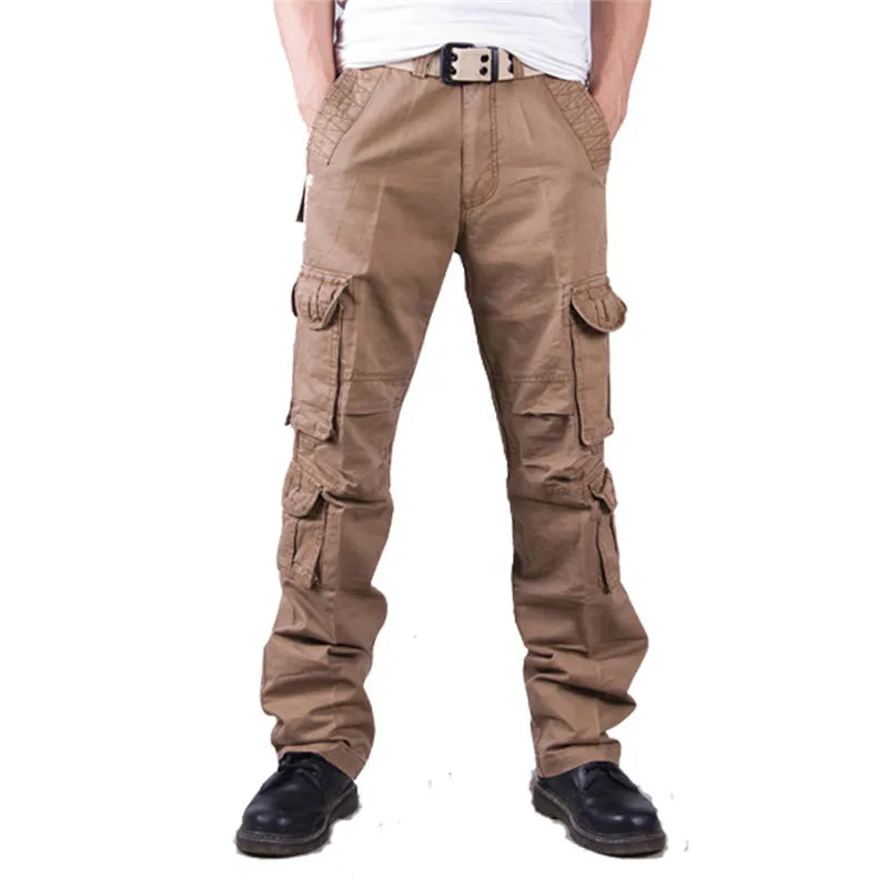 2022 Men's Cargo Pant Baggy Casual Men Tactical Pant Multi Pocket Military Overall Male Outdoors Long Trouser Army Camouflage