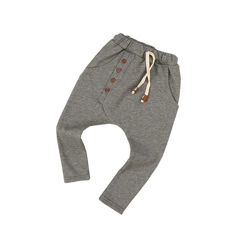 Boy Pants Kids Autumn Spring Clothes Children Trousers for Baby Boys Harem Pants solid four buttons fashion