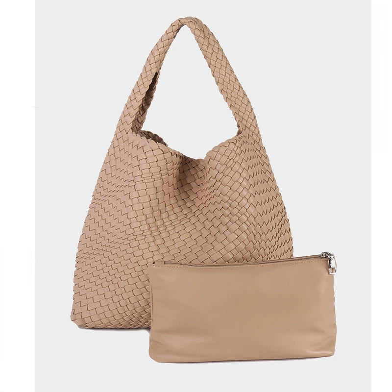 ZR DIARY Handmade Woven Bag Women PU Leather Large Capacity Totes Fashion Shoulder Bag 224BZ9389-1