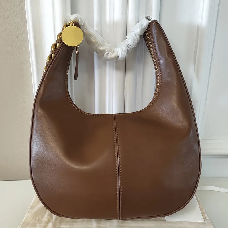 2022 TOP Leather Shoulder Bag Women's Fashion Armpit Bag Large Chain Hand Woven Handbag Large Capacity Handbag Ladies Purse