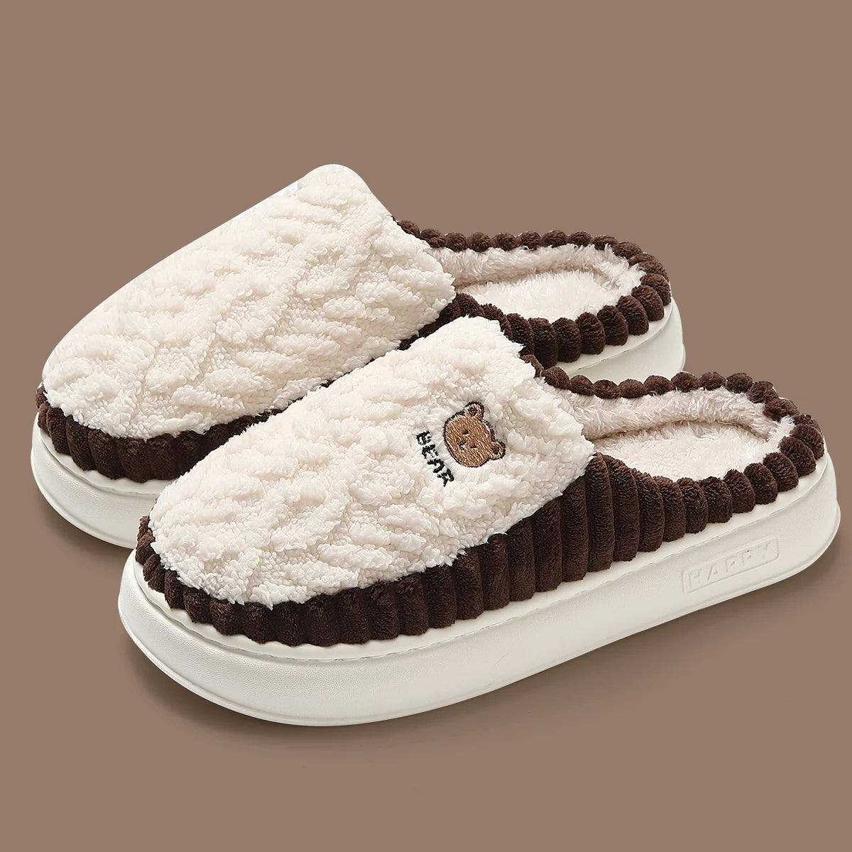 Cotton Slippers Mens Womens Autumn Winter Indoor Living and Home Warming 2024 New Fur Slippers For Lovers In Winter For Home Use
