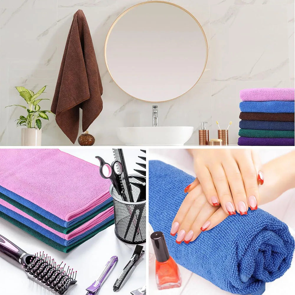 5/10/20PCS Bleach Proof Salon Towels Microfiber Absorbent Salon Hand Towels for Gym Bath Spa Shaving Shampoo Home Hair Drying