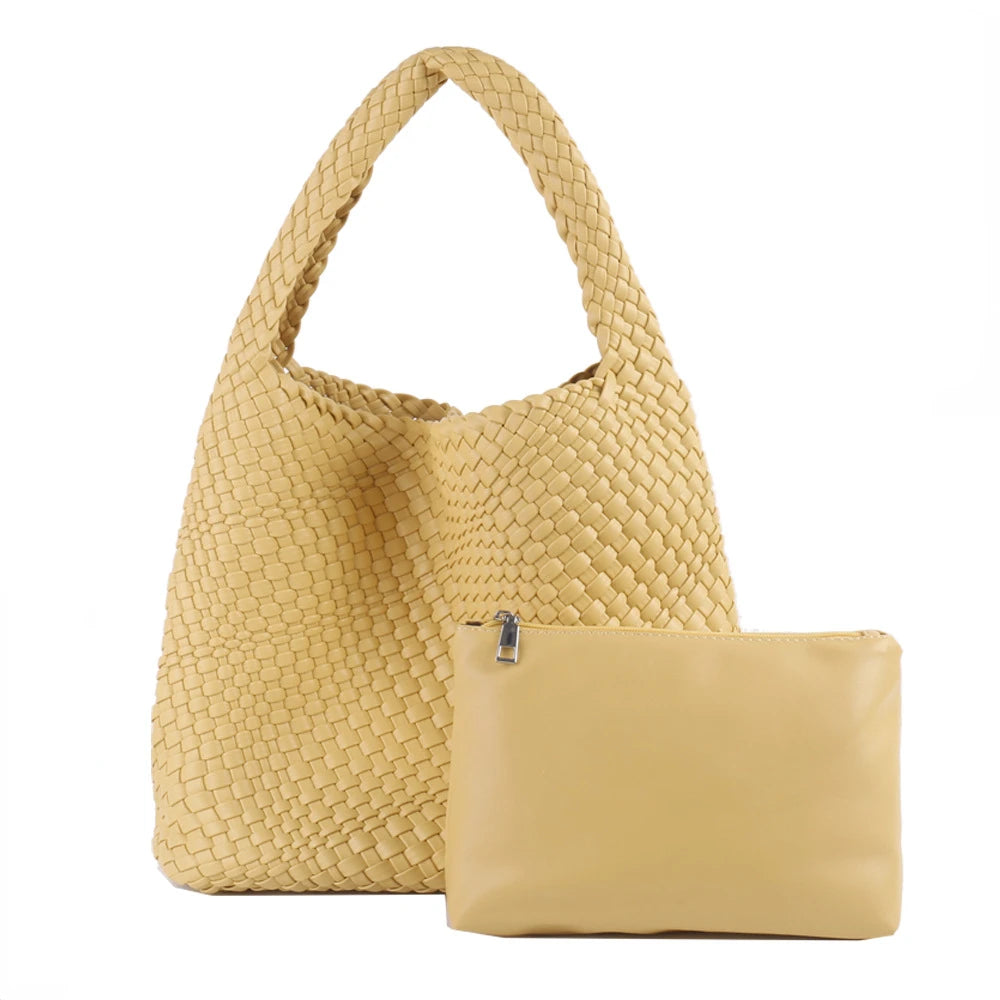 ZR DIARY Handmade Woven Bag Women PU Leather Large Capacity Totes Fashion Shoulder Bag 224BZ9389-1